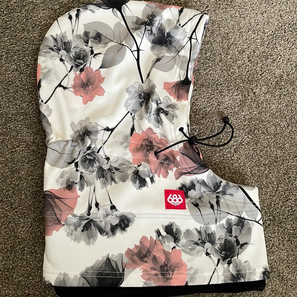 Floral Ski/Snowboard Helmet Hood